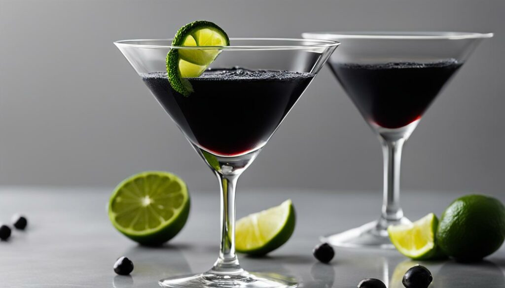 black devil martini cocktail